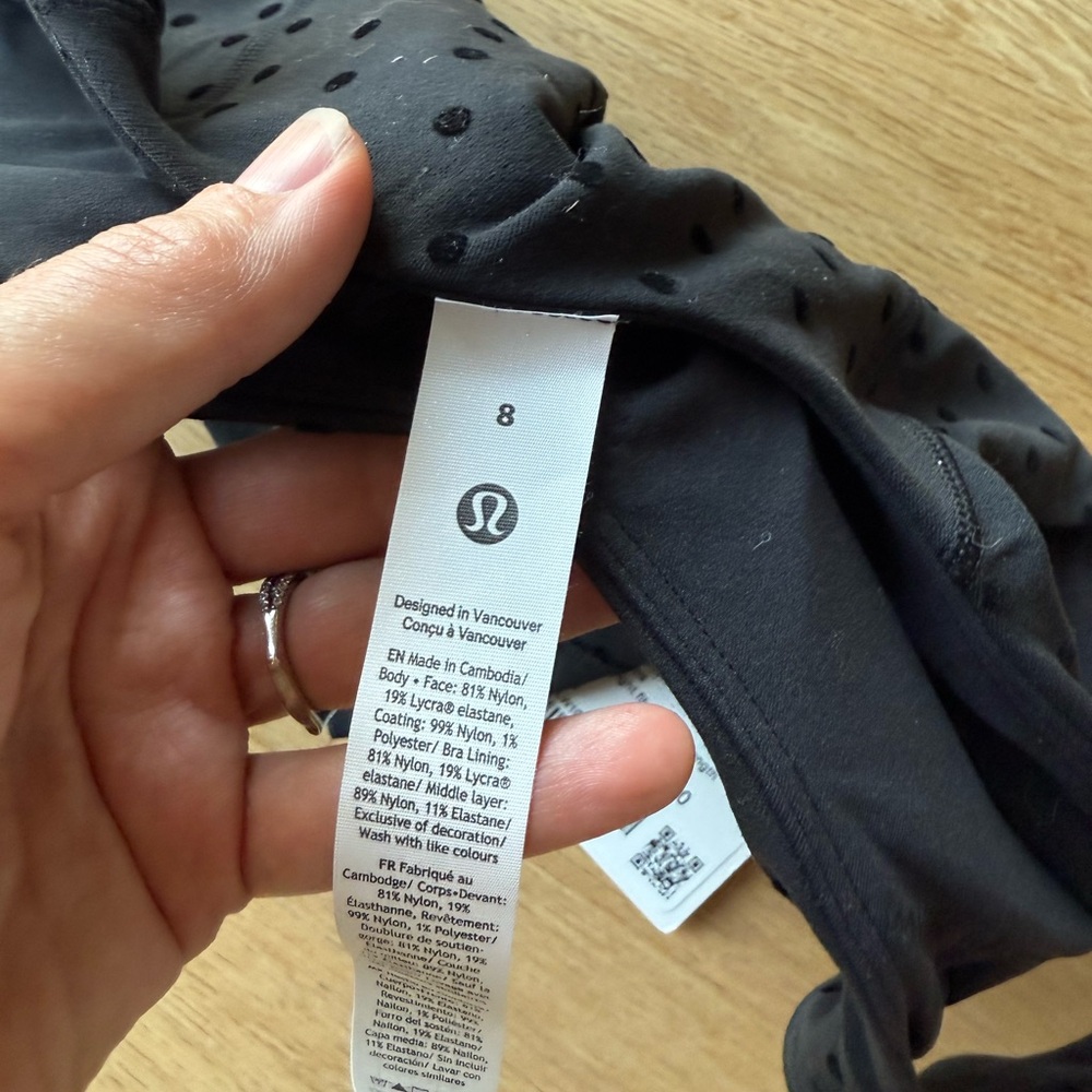 lululemon athletica Black Polka Dot Cropped Tank Top - Picture 4 of 4